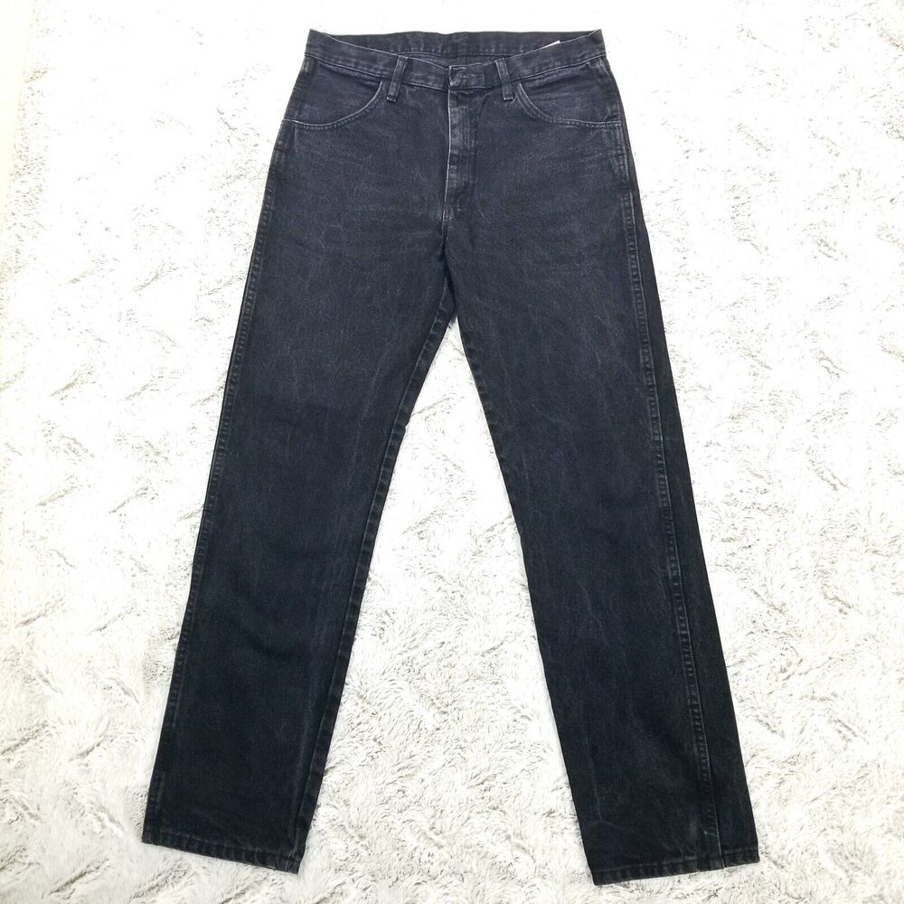 Rustler Jeans Mens Size 32x32 Black Regular Straight Dark Wash American Denim